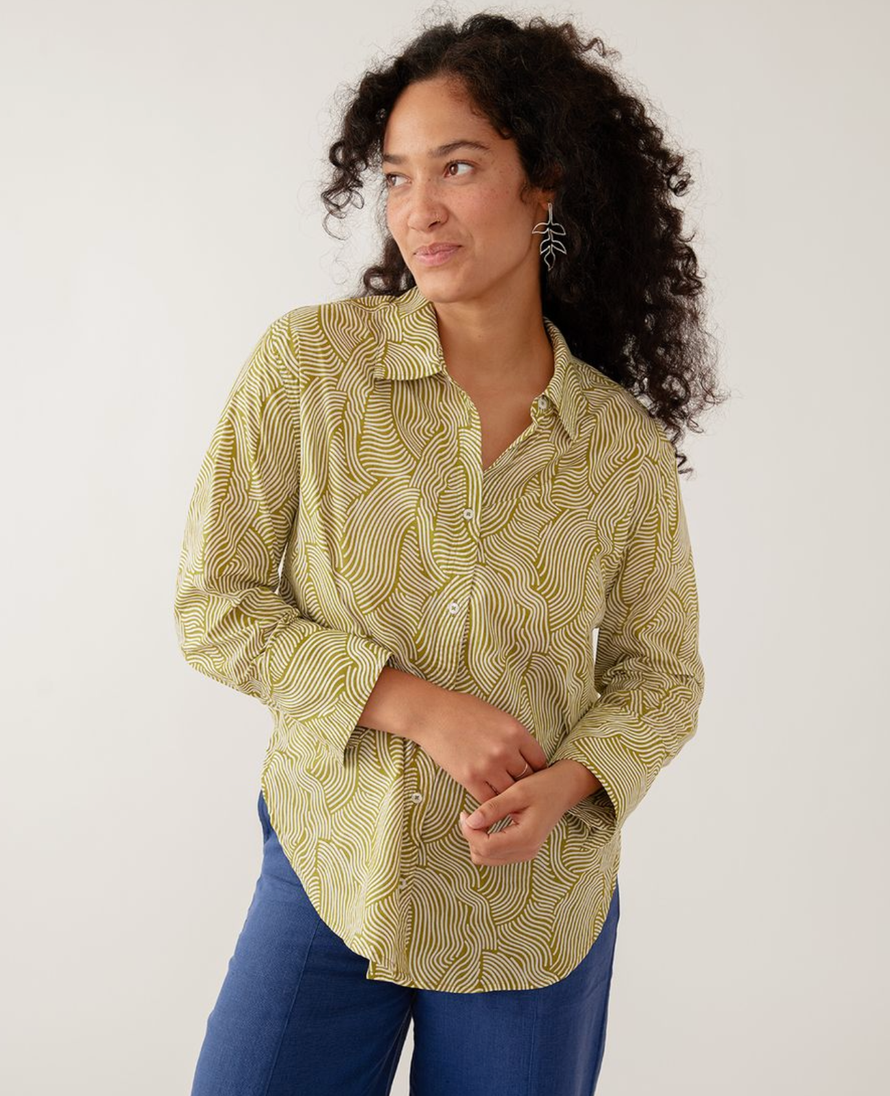 Mae Oversized Shirt - Waves Green