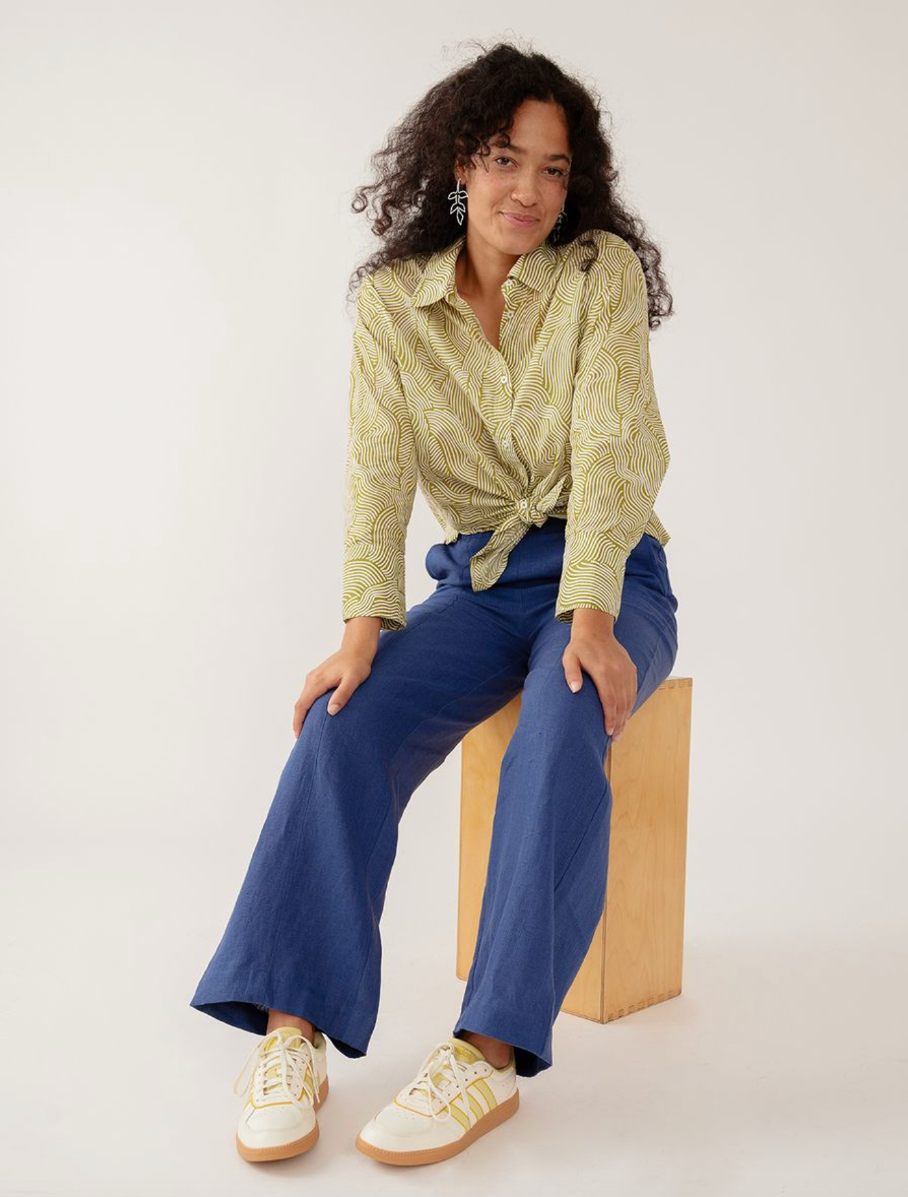 Mae Oversized Shirt - Waves Green