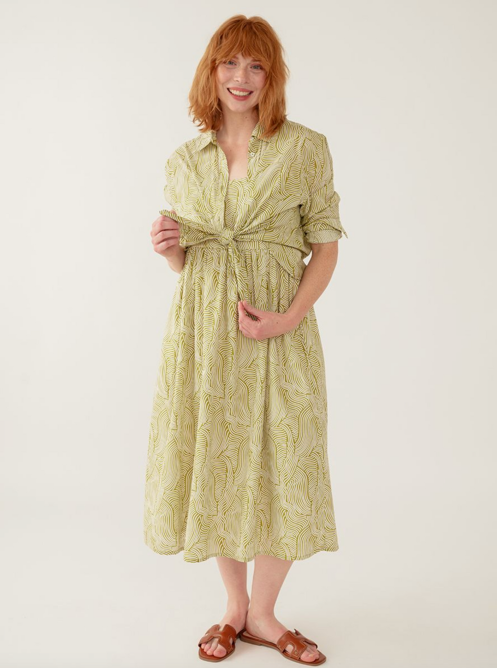 Mae Oversized Shirt - Waves Green
