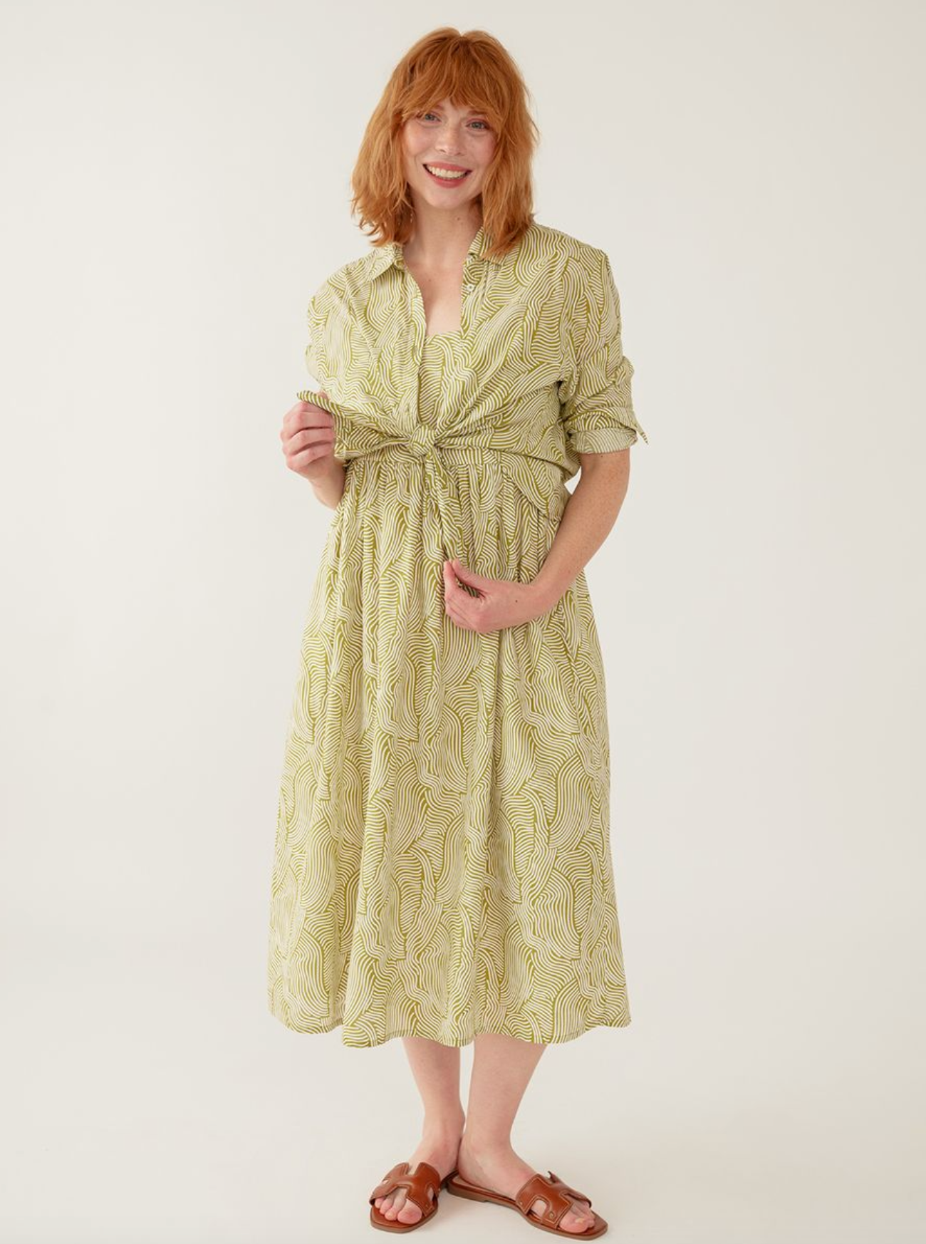 Mae Oversized Shirt - Waves Green