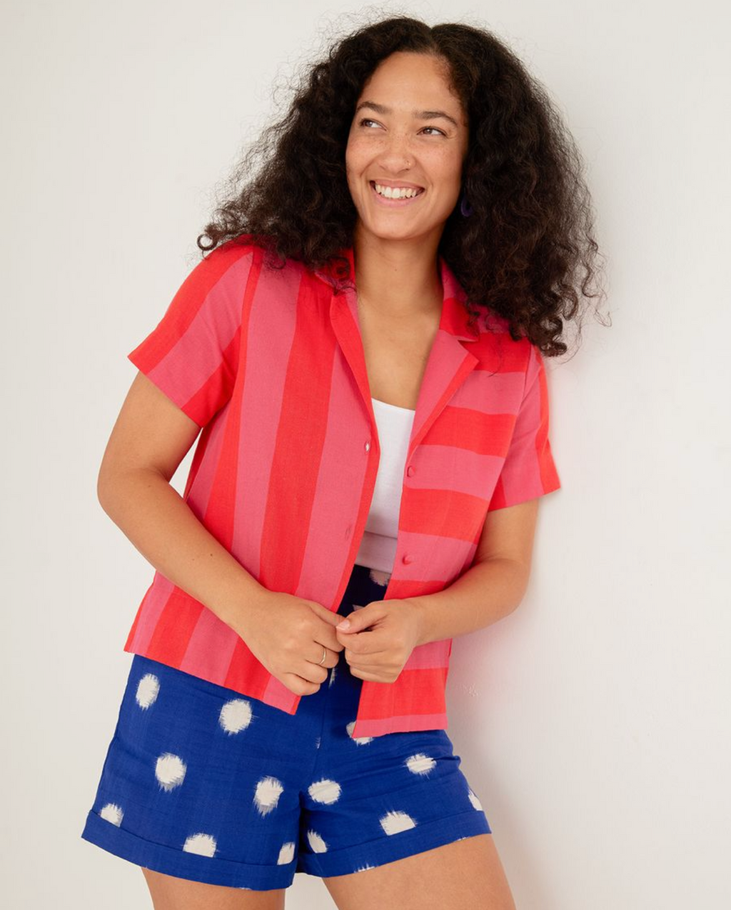 Pink Red Camp Shirt