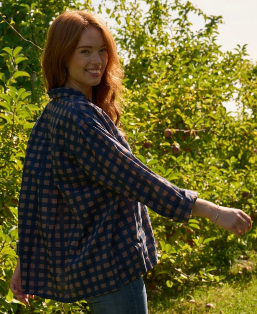 Relaxed Boyfriend Shirt - Gingham Overdye Milk Chocolate