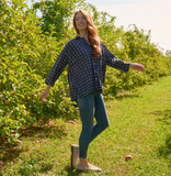 Relaxed Boyfriend Shirt - Gingham Overdye Milk Chocolate