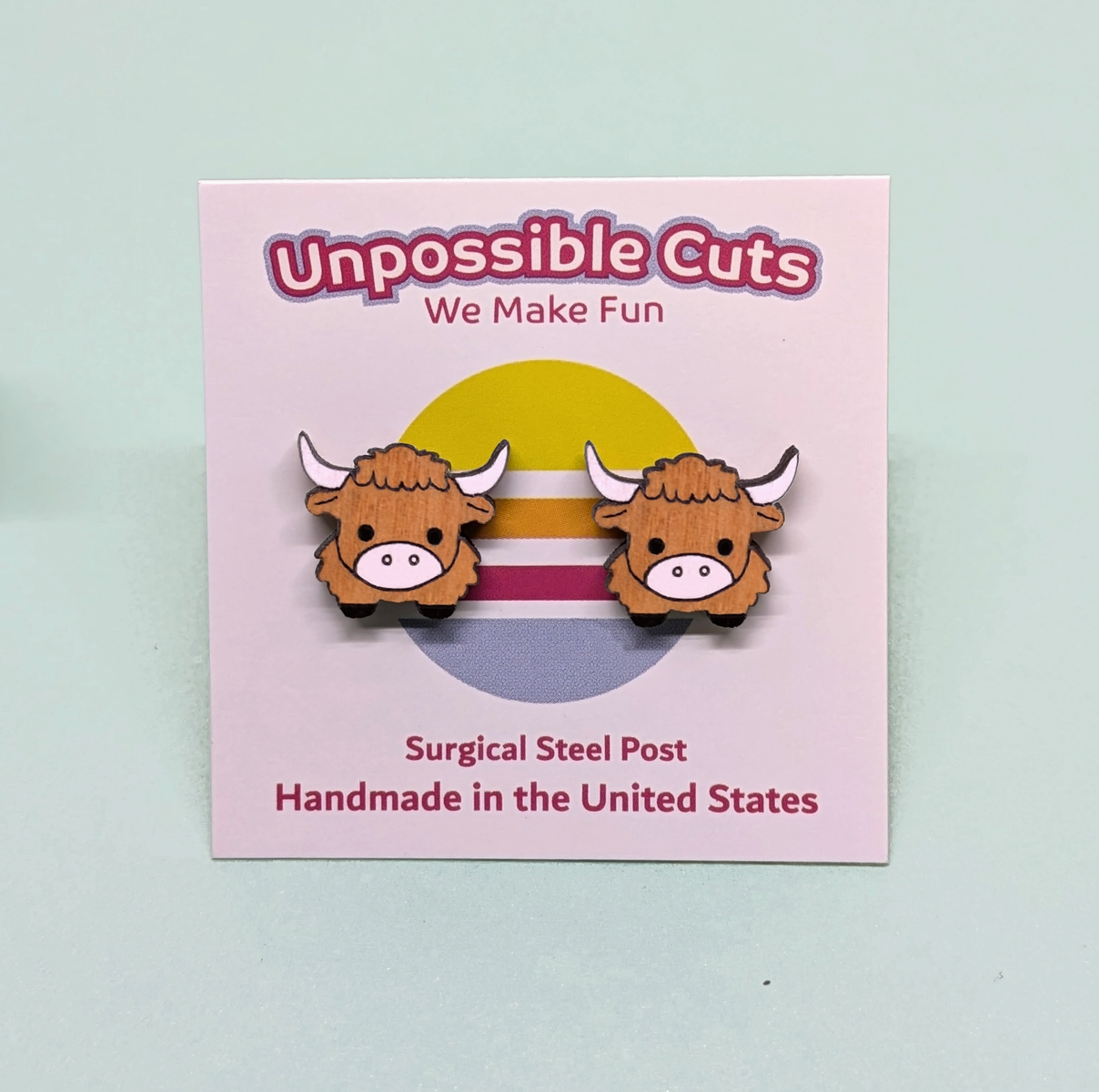 Highland Cow Stud Earrings