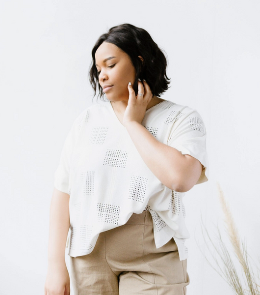 Hanna Top - Block Printed Silk