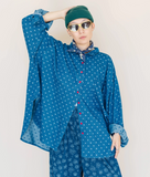 Polka Dot Denim Button Up Shirt