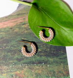 Pearl Mini Dot Hoops