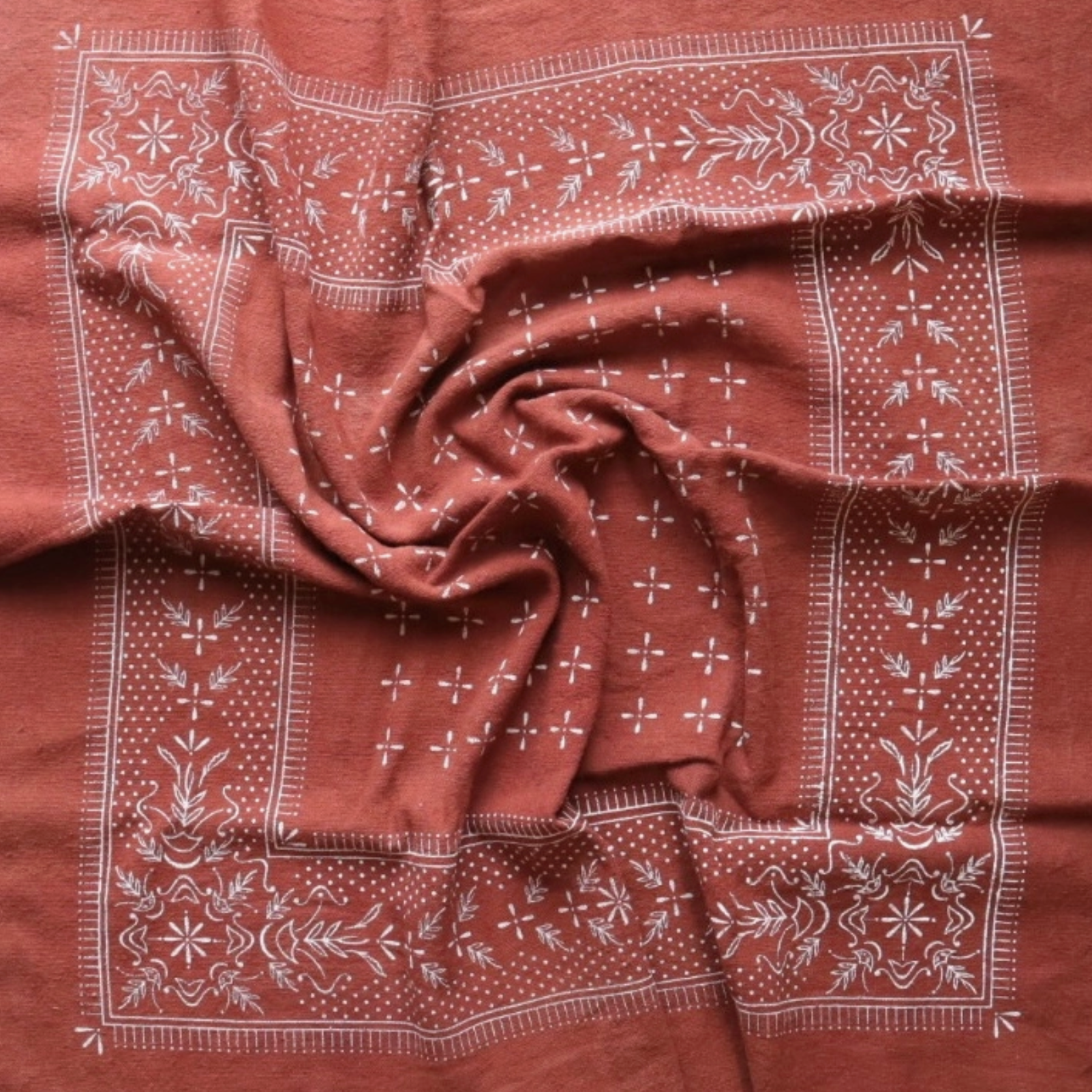 Naturally Dyed Raw Silk Bandana