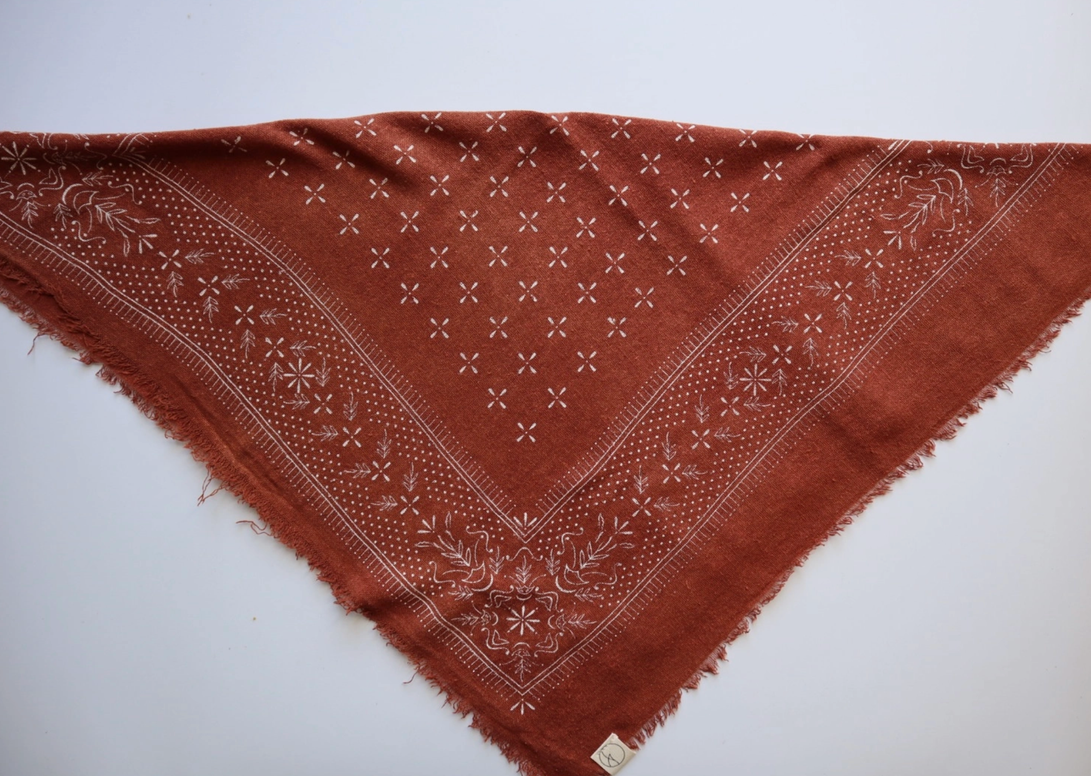 Naturally Dyed Raw Silk Bandana