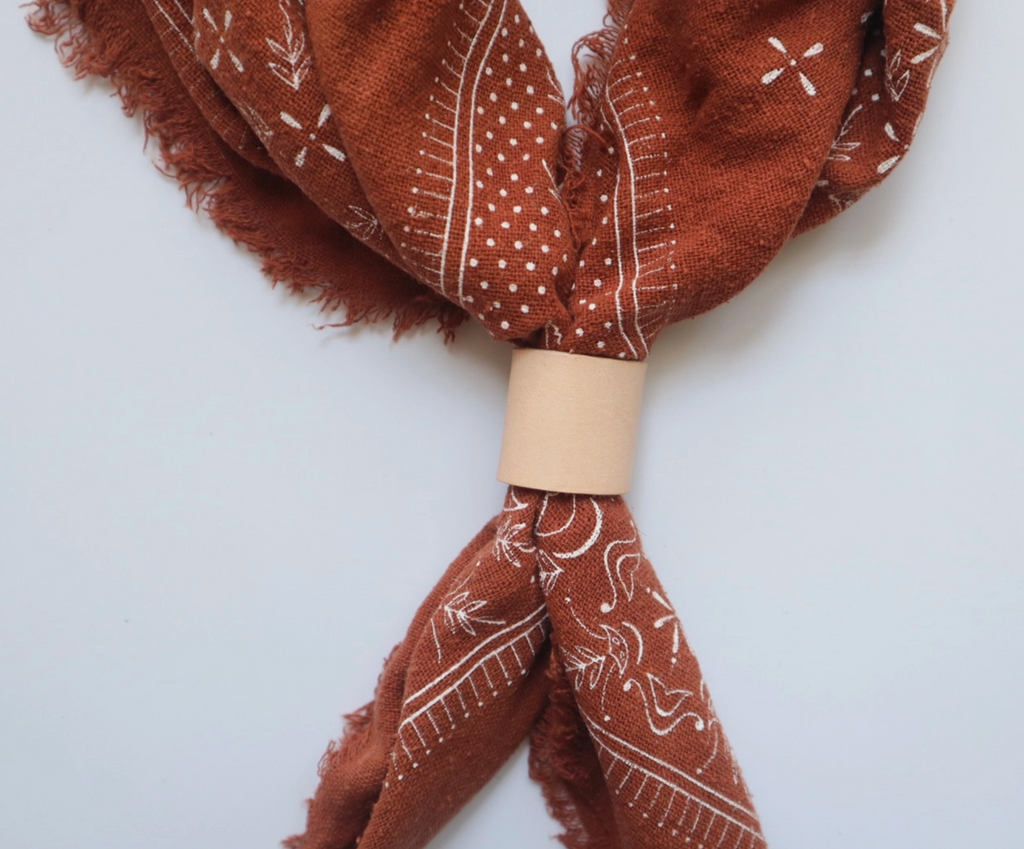 Naturally Dyed Raw Silk Bandana