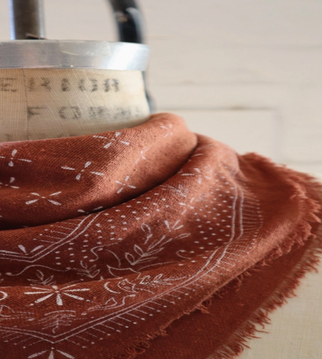 Naturally Dyed Raw Silk Bandana