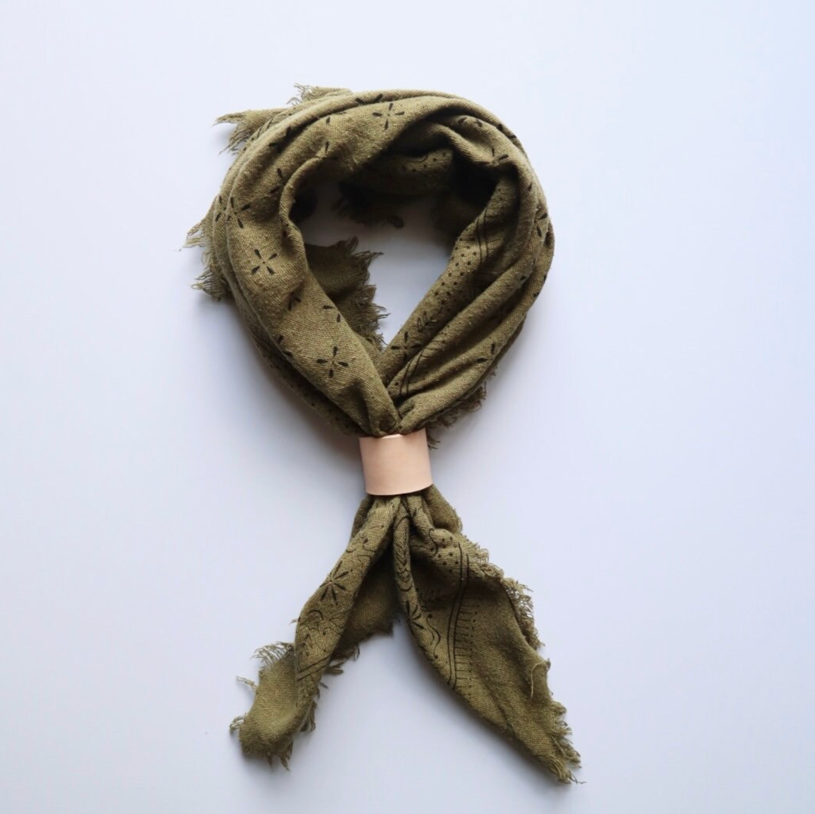 Naturally Dyed Raw Silk Bandana