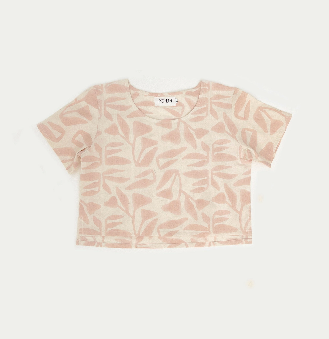 Botanical Block Print Cotton Crop Top