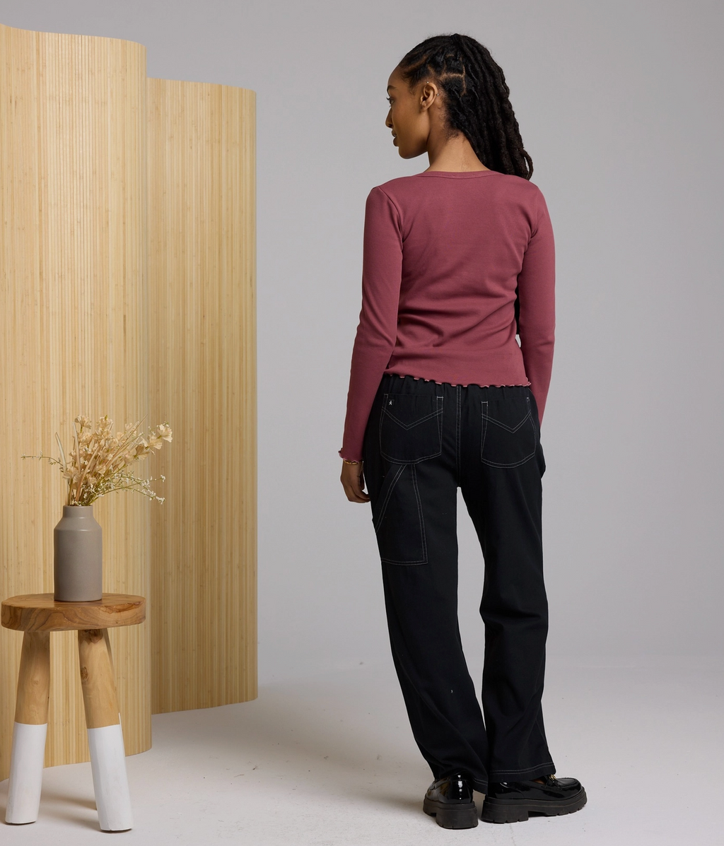 Jill Solid Long Sleeve Tee