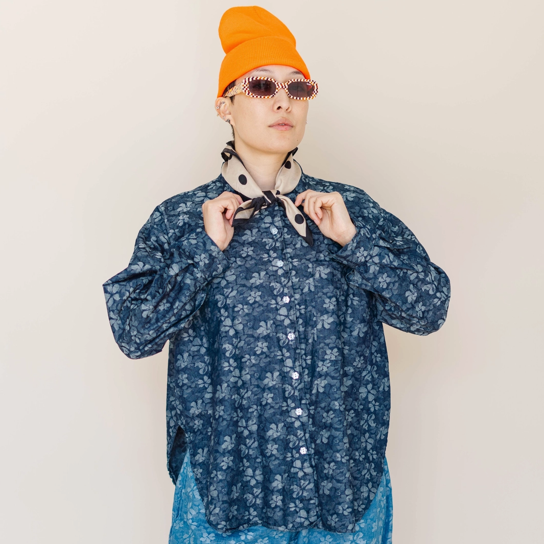 Floral Chambray Button Up