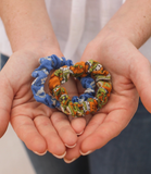 Recycled Sari Petite Scrunchies - Assorted Set of 2