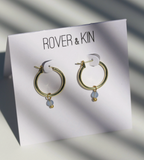 Sea Glass Huggies - Blue Sky