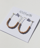 Teak Beaded Drape Earrings