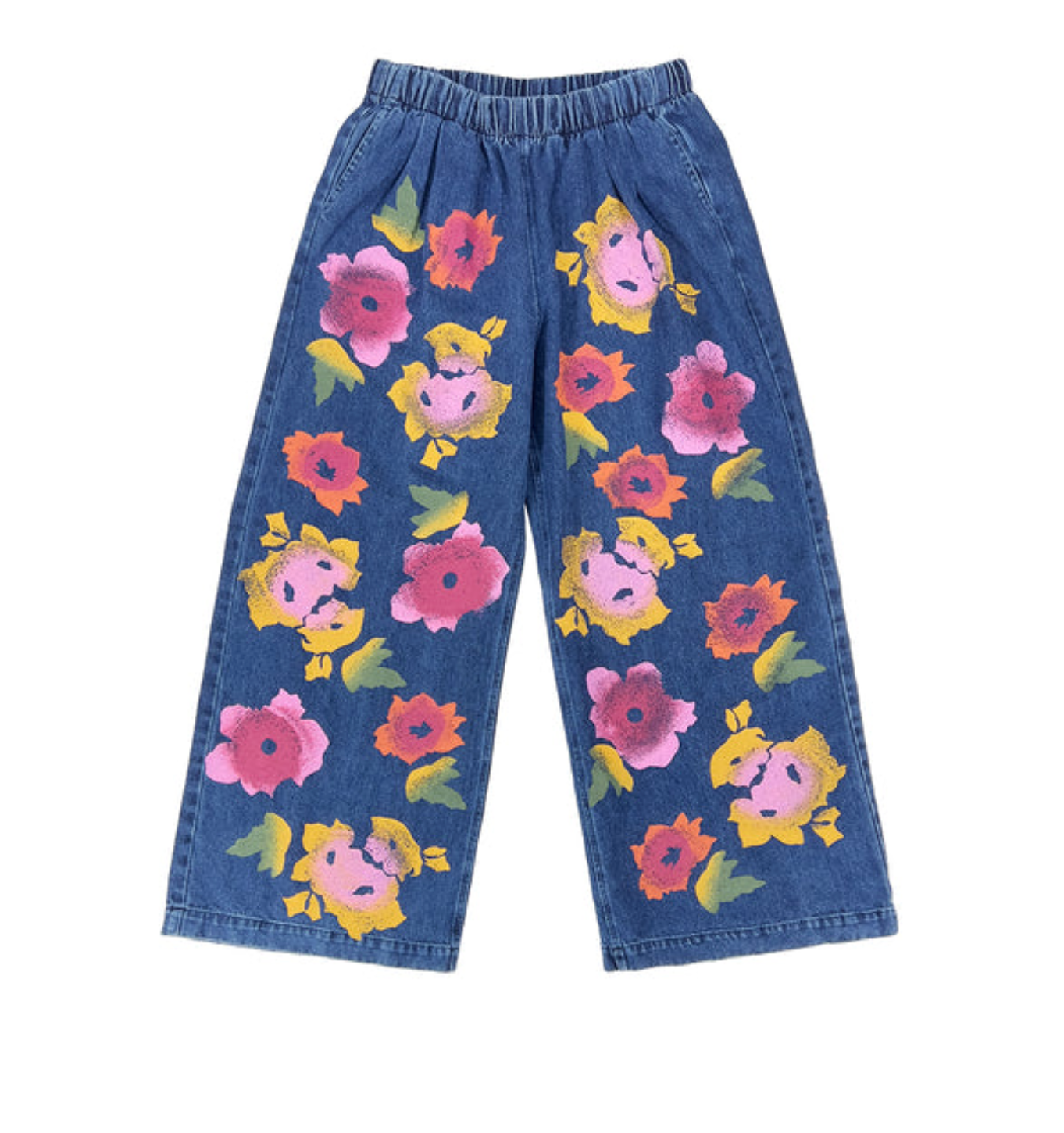 Floral Denim Disco Pant