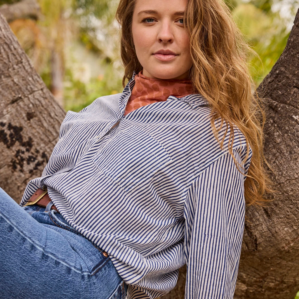 Good Boyfriend Shirt - Navy Stripe