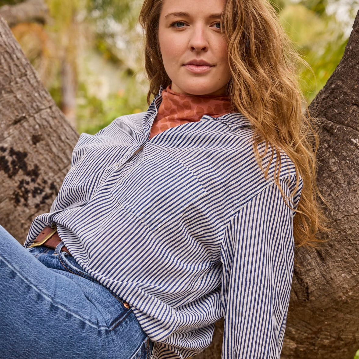 Good Boyfriend Shirt - Navy Stripe