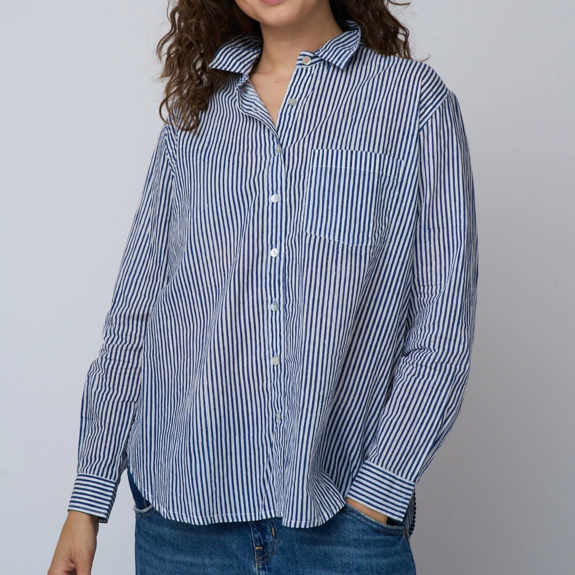 Good Boyfriend Shirt - Navy Stripe