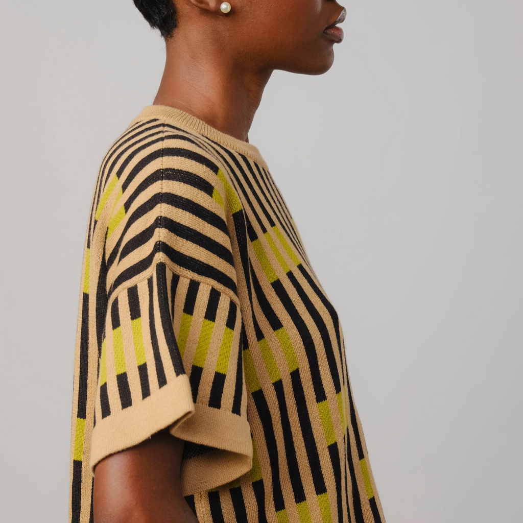 Bauhaus Short Sleeve Sweater Tee - Peridot