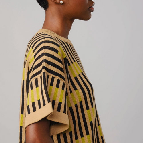 Bauhaus Short Sleeve Sweater Tee - Peridot