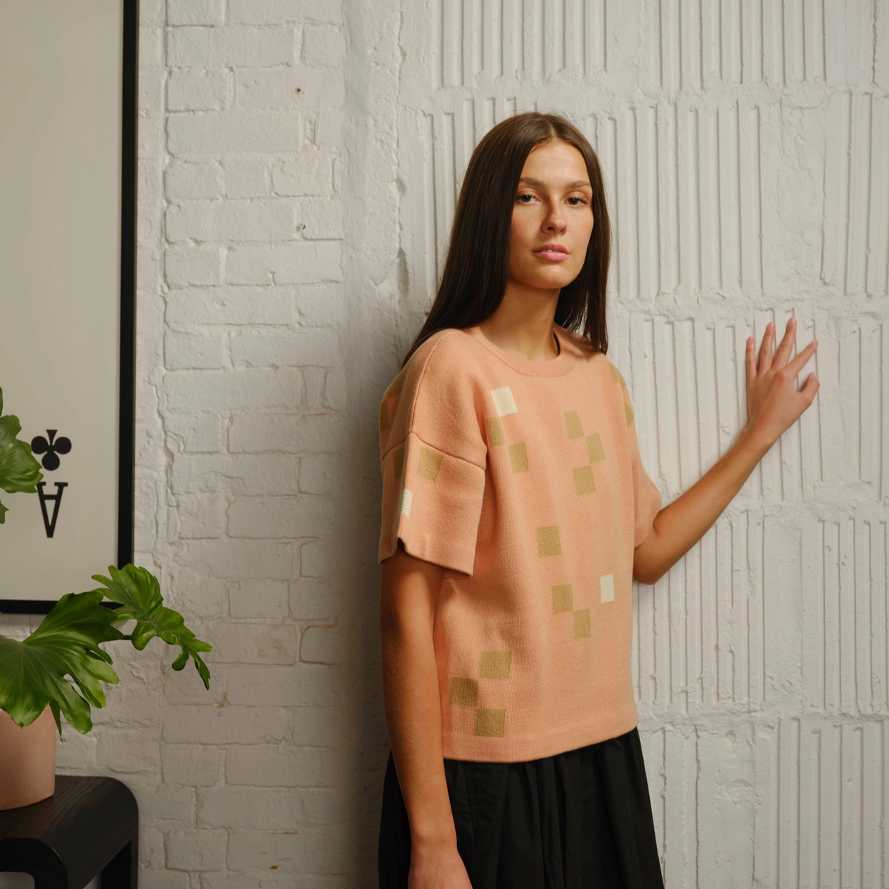 Albers Short Sleeve Sweater Tee - Opal