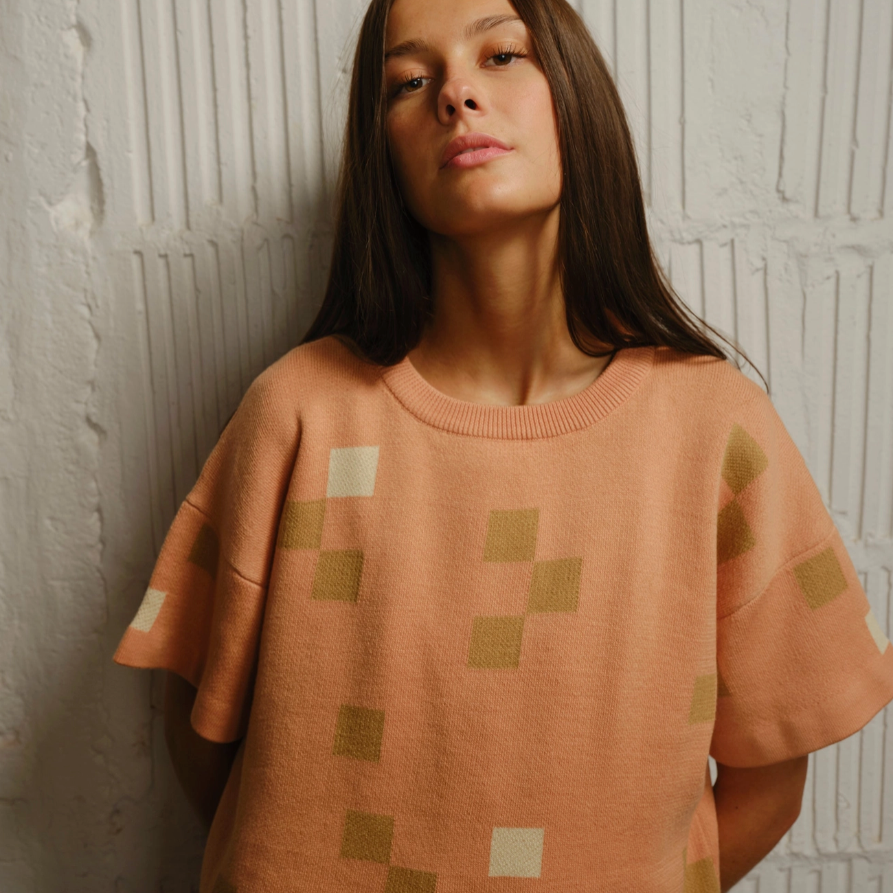 Albers Short Sleeve Sweater Tee - Opal