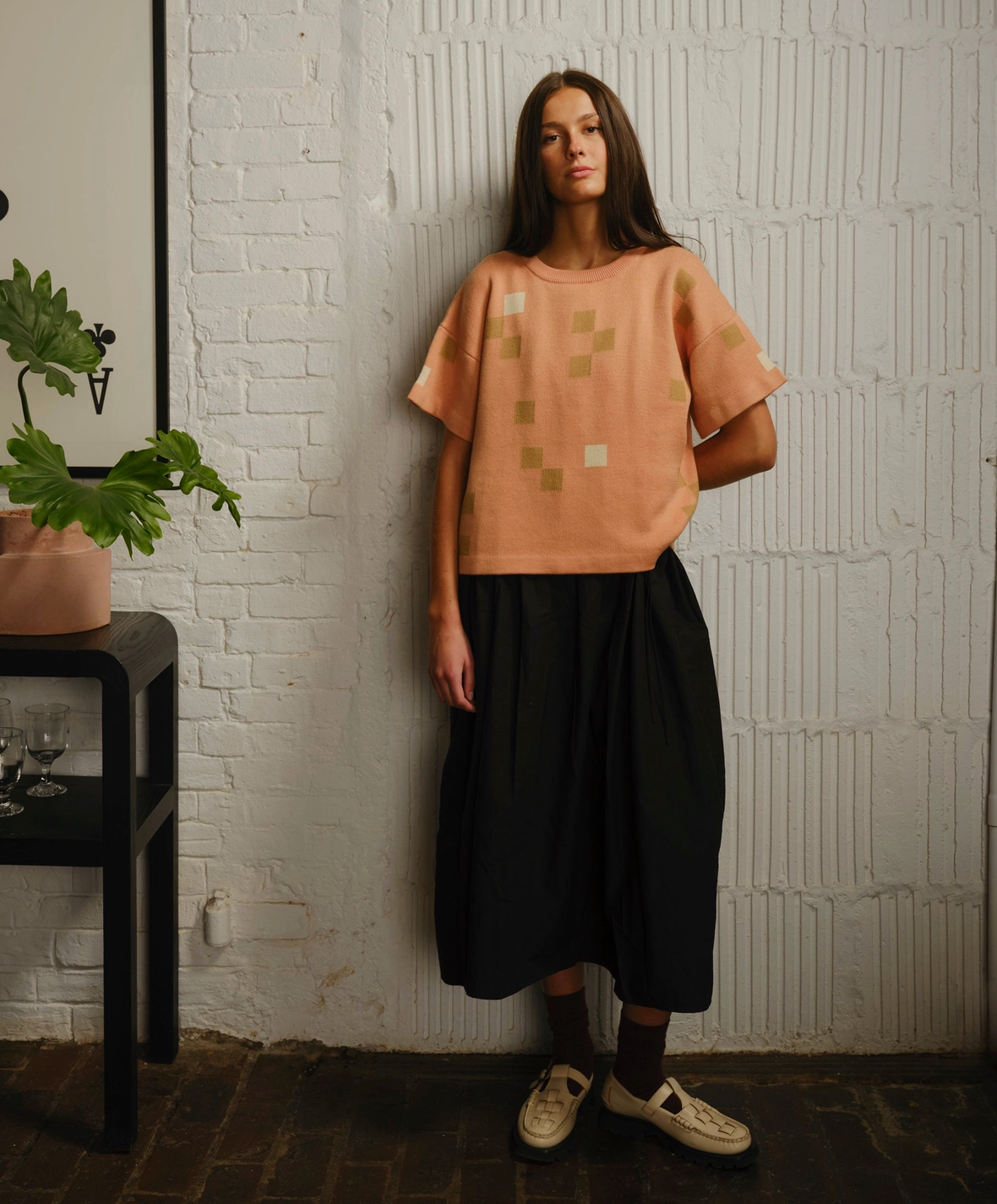 Albers Short Sleeve Sweater Tee - Opal