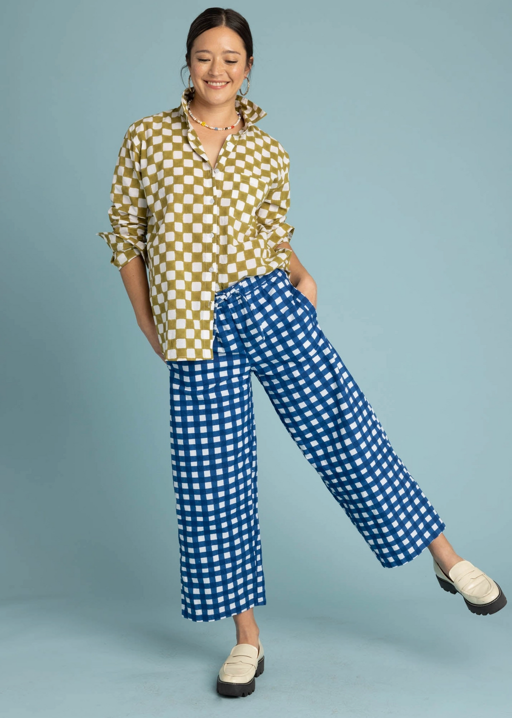 Shore Pant - Gingham Picnic Coastal Blue
