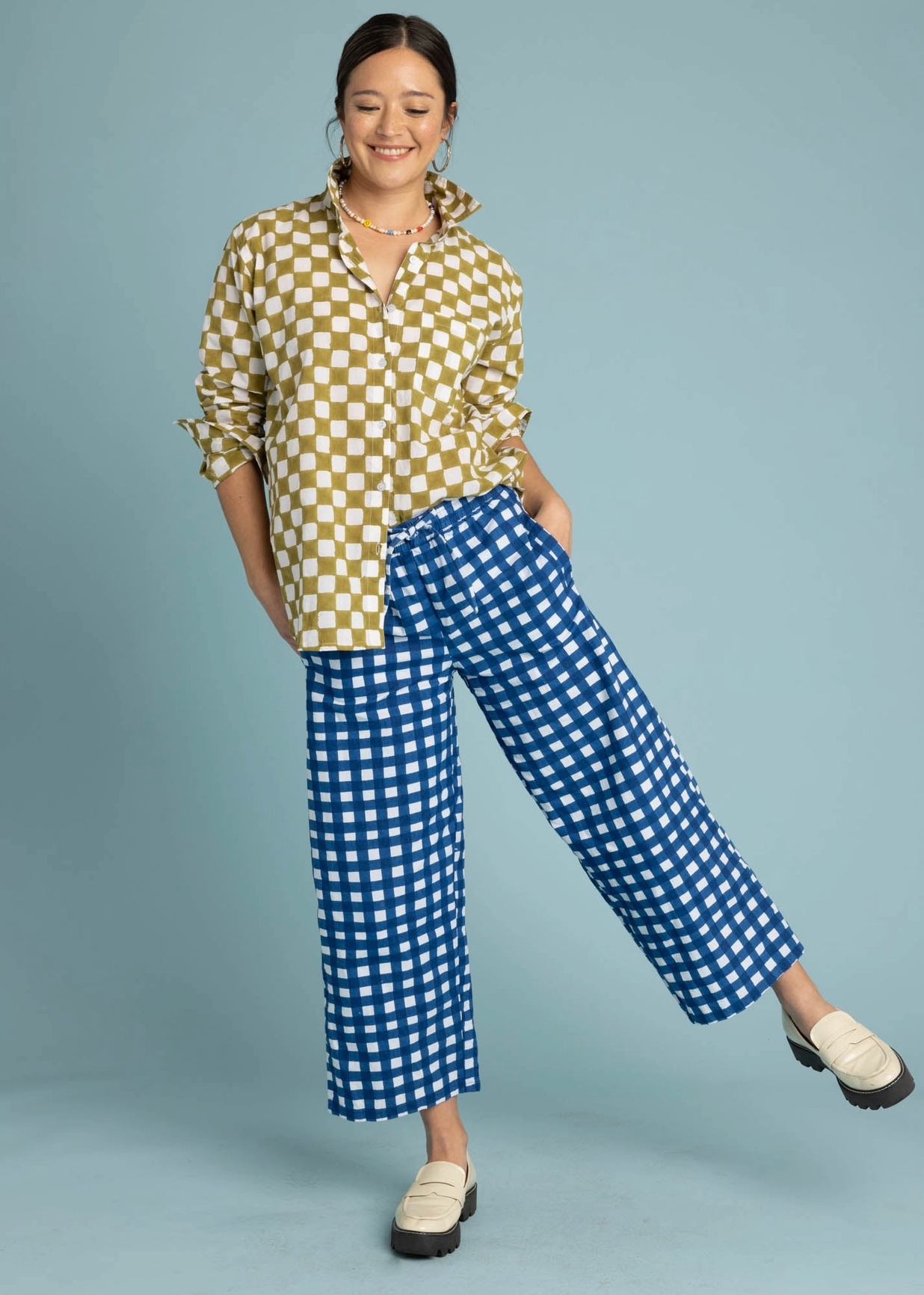Shore Pant - Gingham Picnic Coastal Blue
