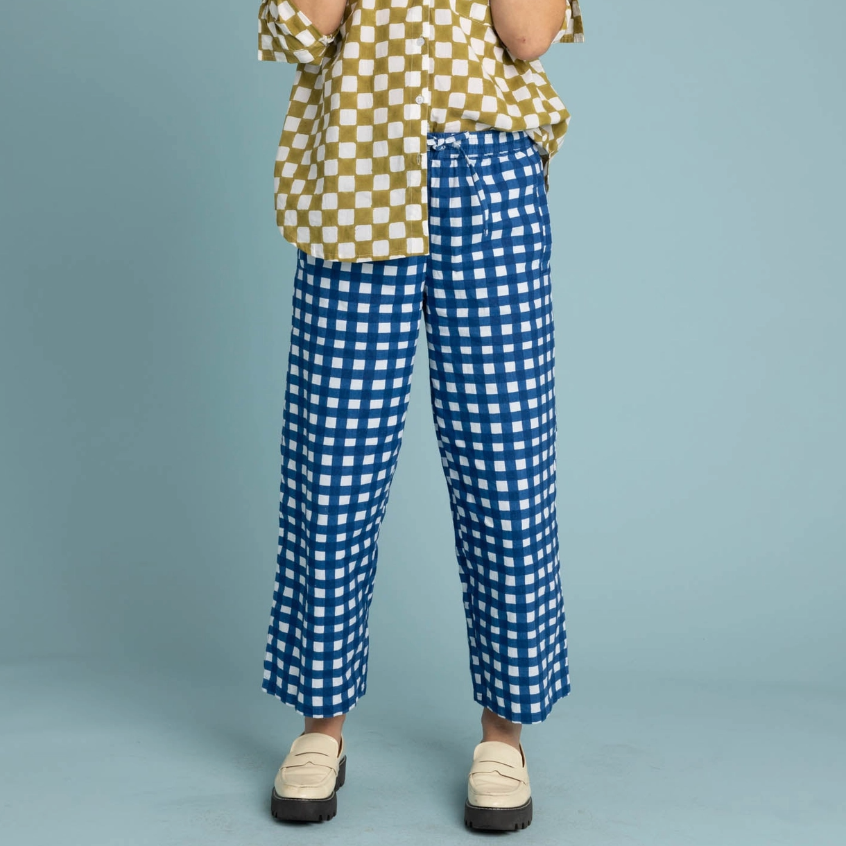 Shore Pant - Gingham Picnic Coastal Blue