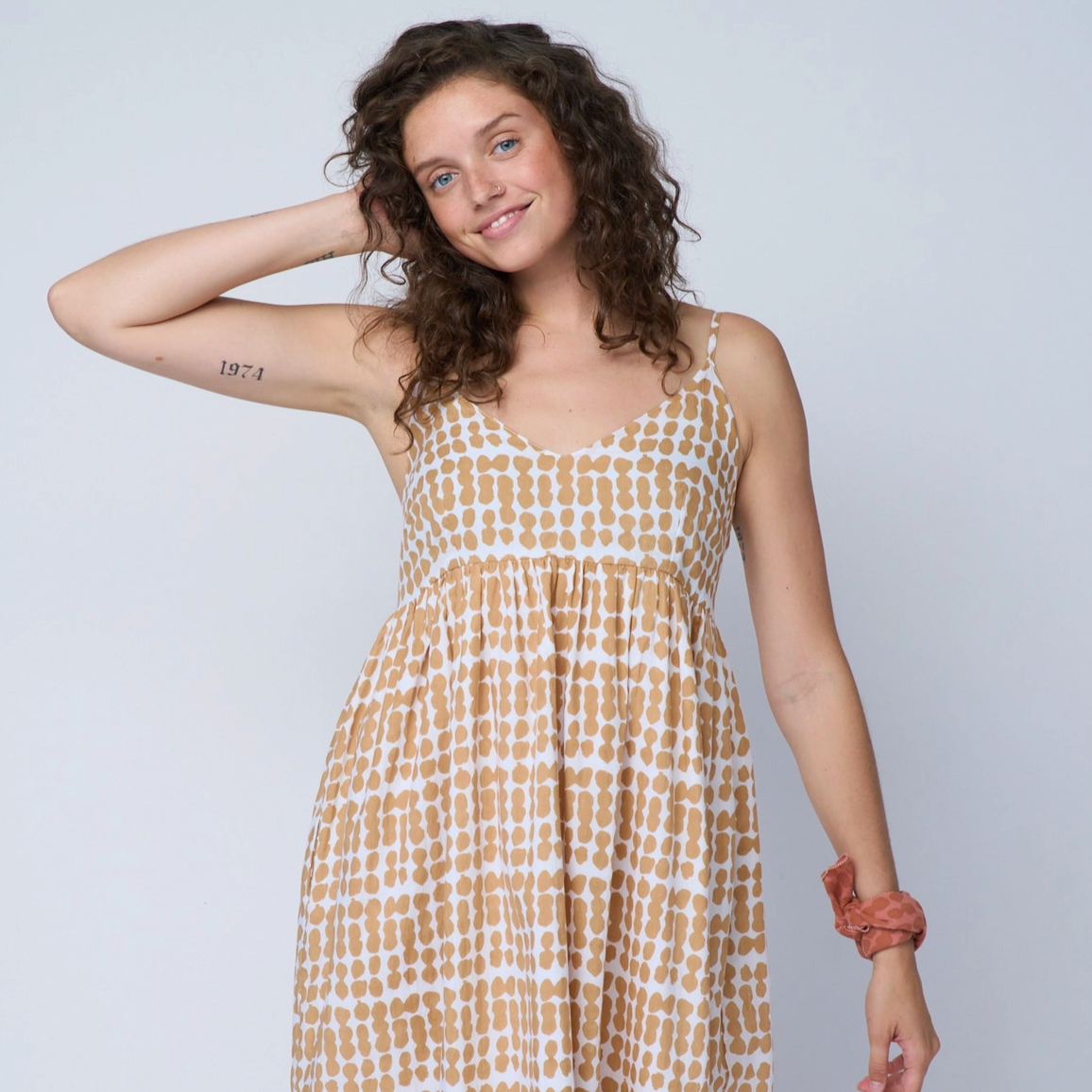 Hamptons Dress - Messy Dot Baked Clay
