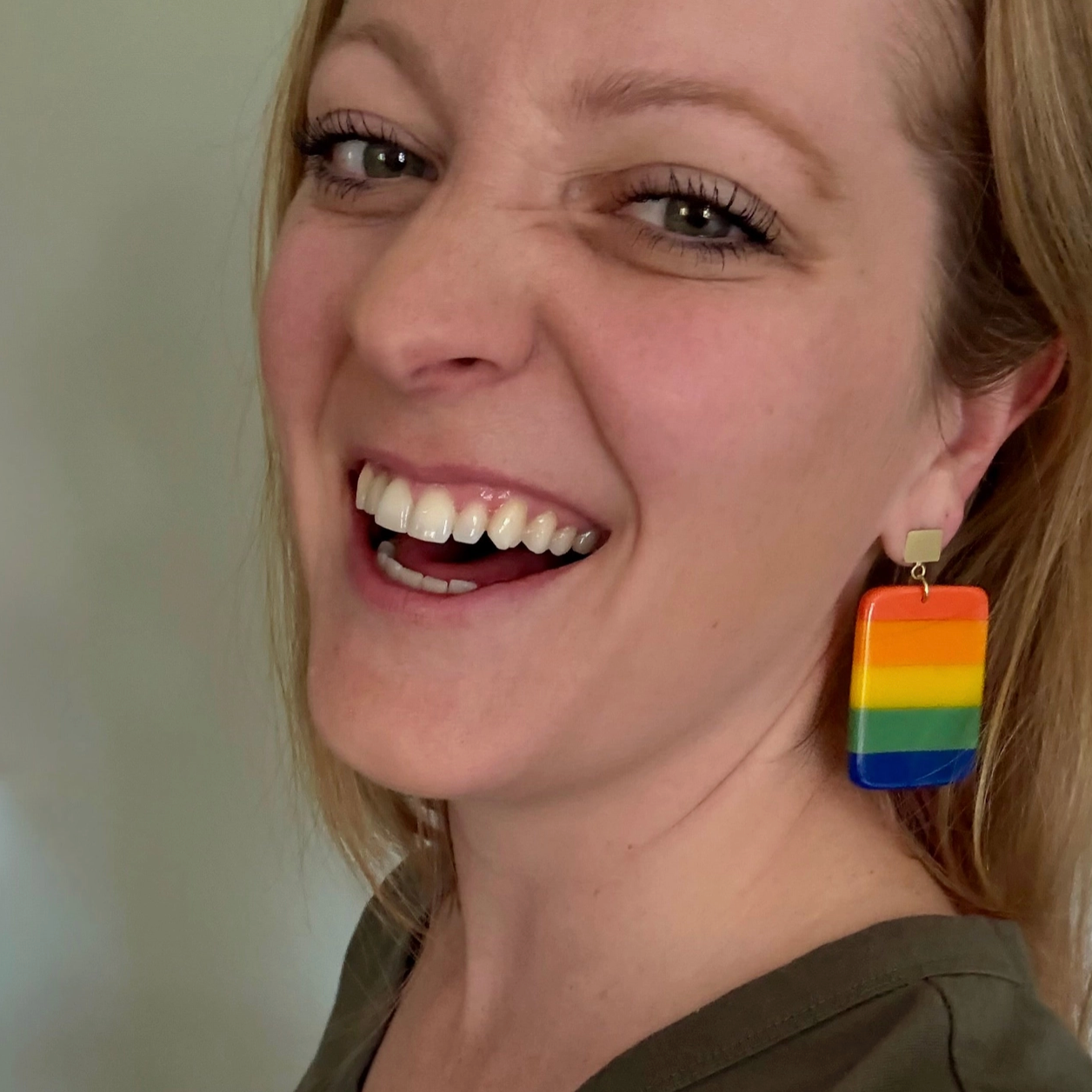 Radiant Rainbow Resin Earrings