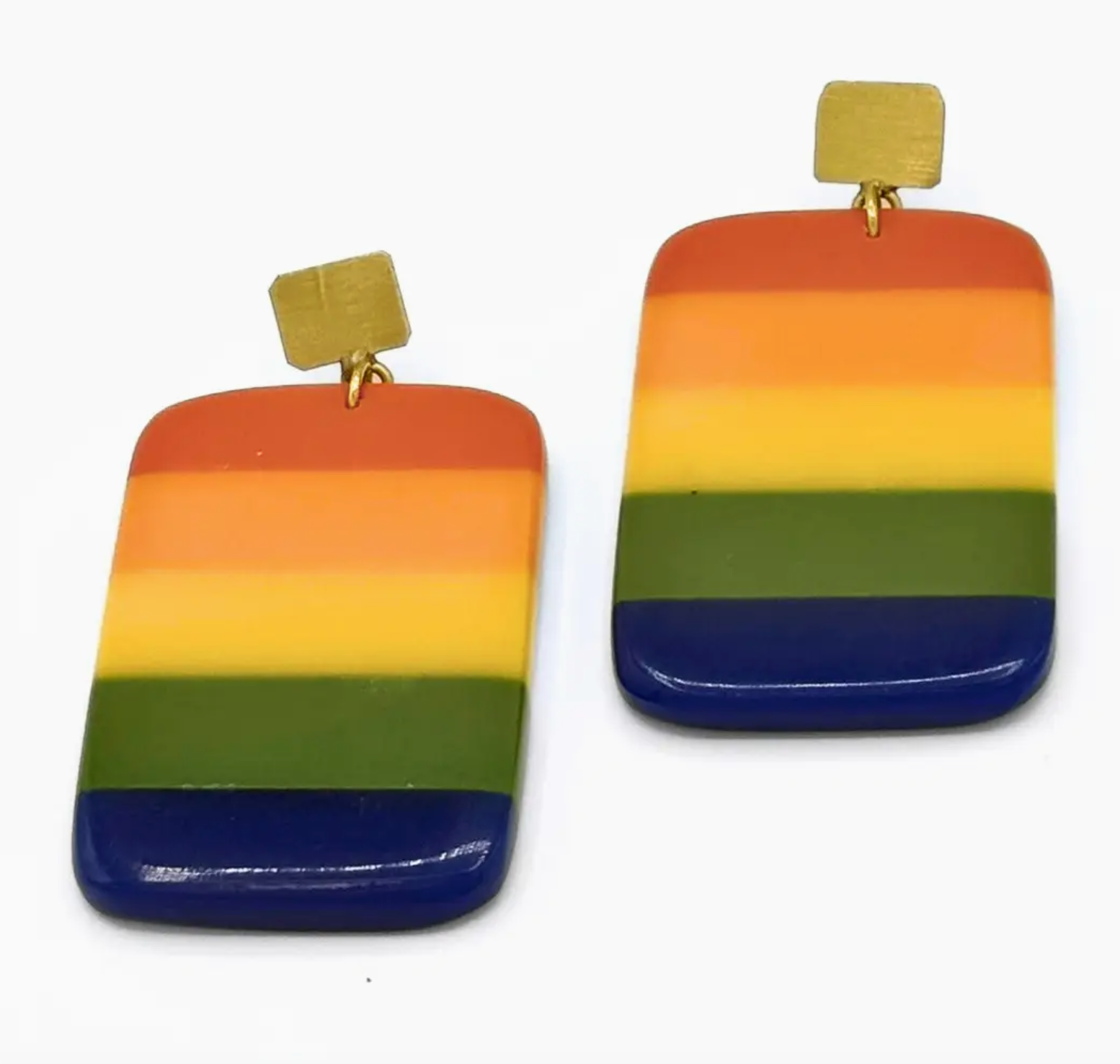 Radiant Rainbow Resin Earrings
