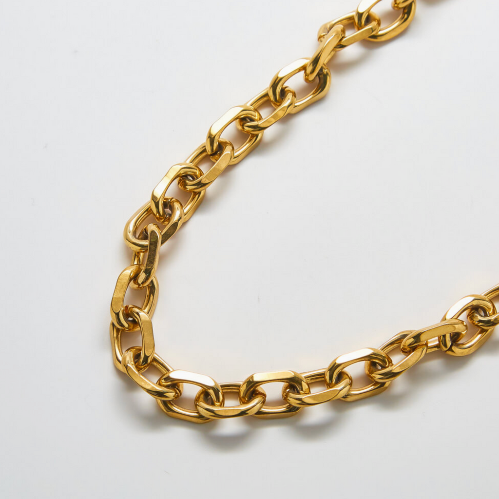 Gold Chunky Cable Chain Statement Necklace