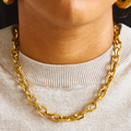 Gold Chunky Cable Chain Statement Necklace