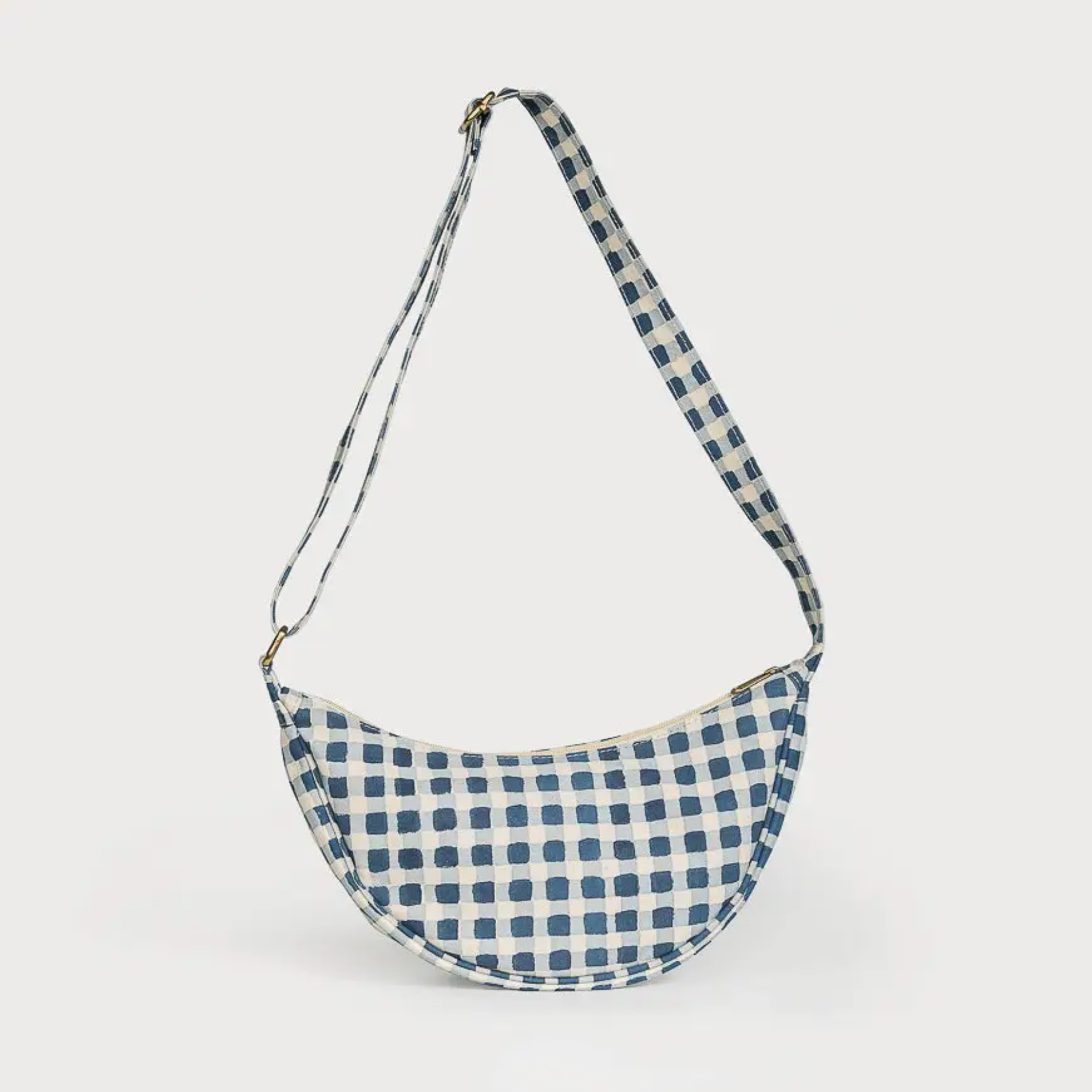 Moon Sling Bag - Indigo Gingham
