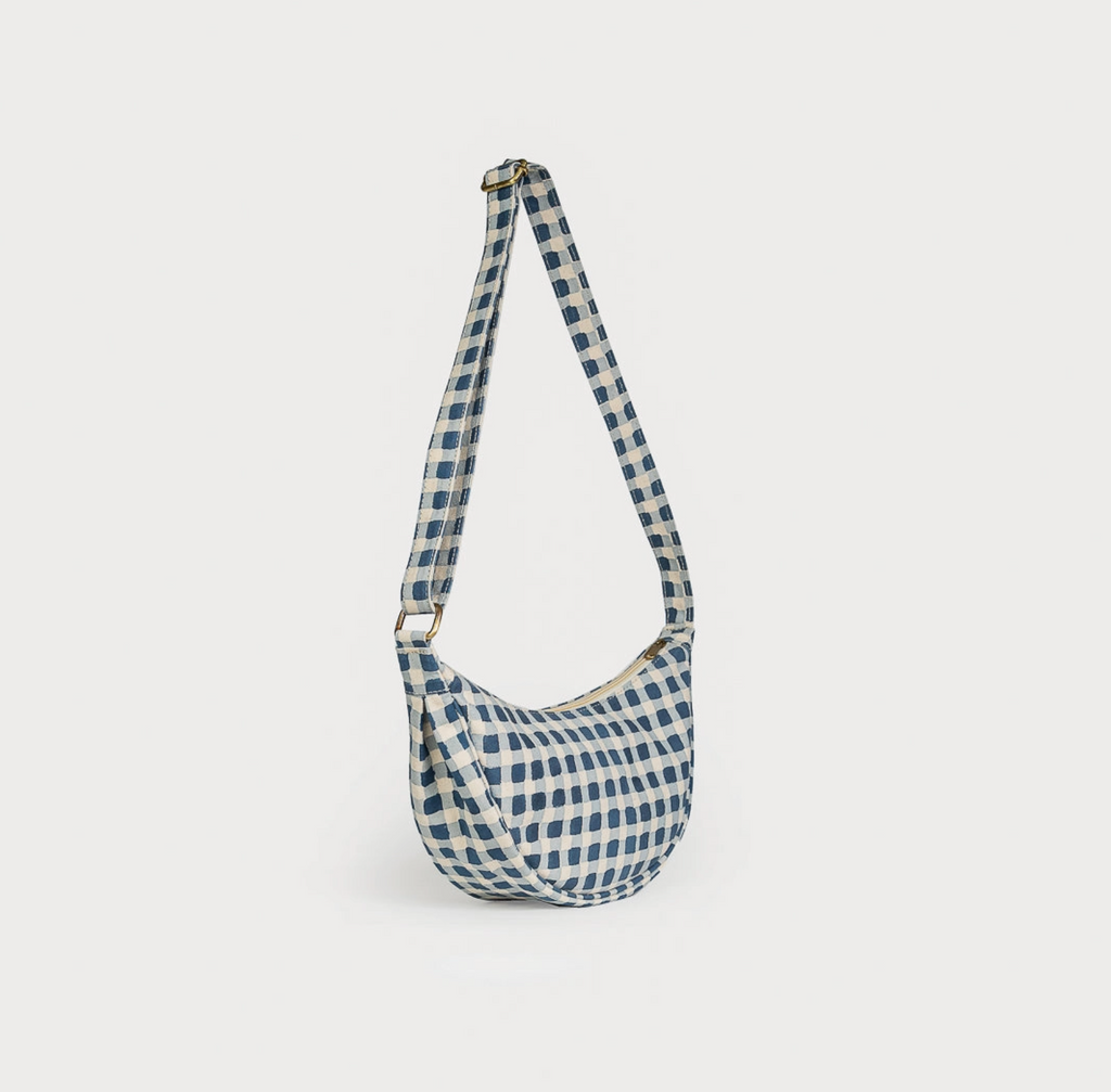 Moon Sling Bag - Indigo Gingham