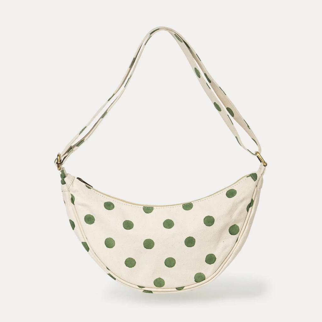 Moon Sling Bag - Olive Dot