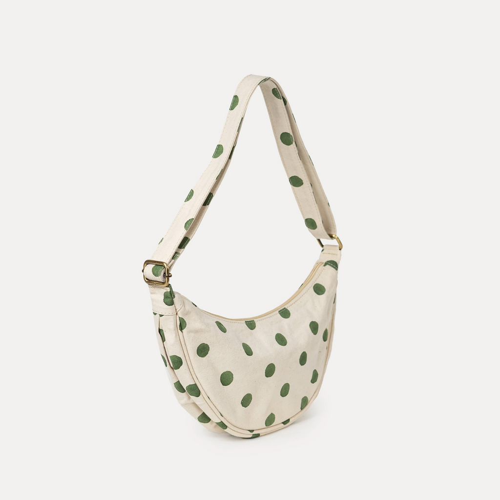 Moon Sling Bag - Olive Dot