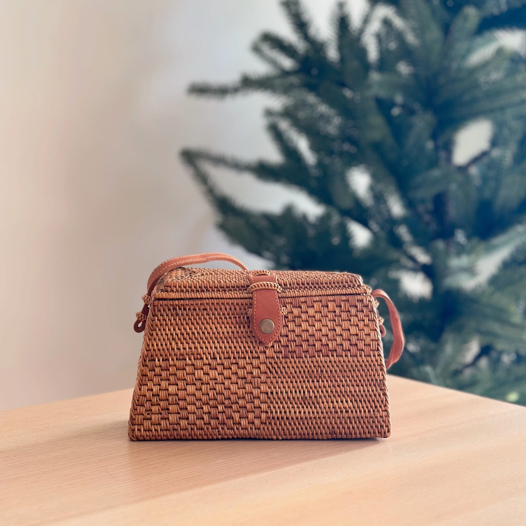 Maya Rattan Crossbody Bag