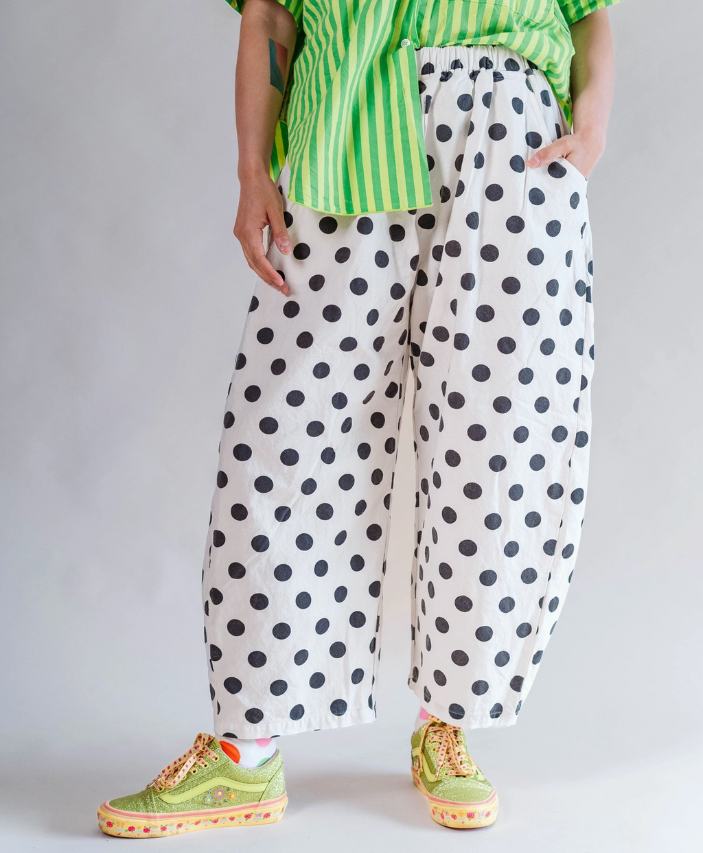 White/Black Dot Balloon Pant