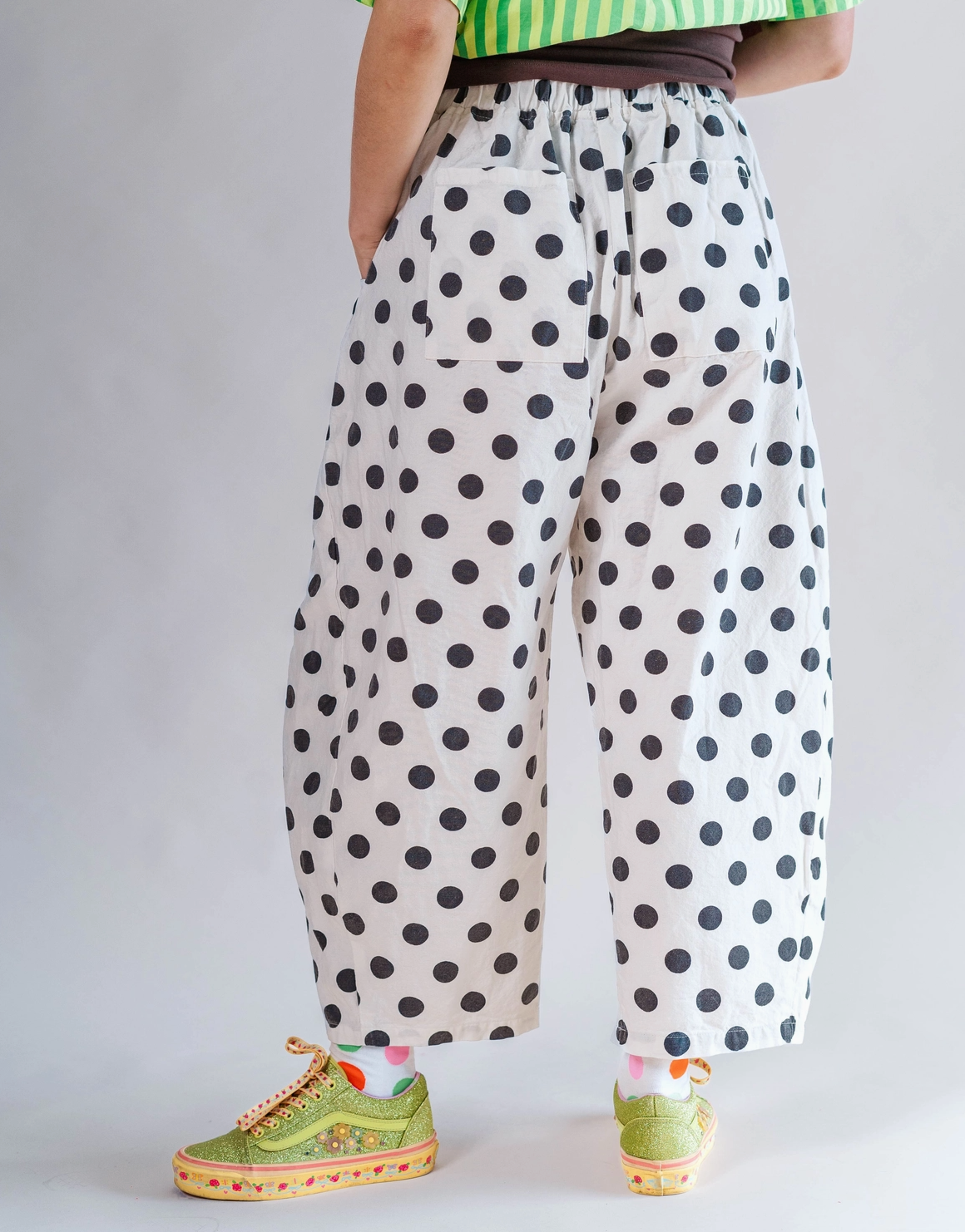White/Black Dot Balloon Pant
