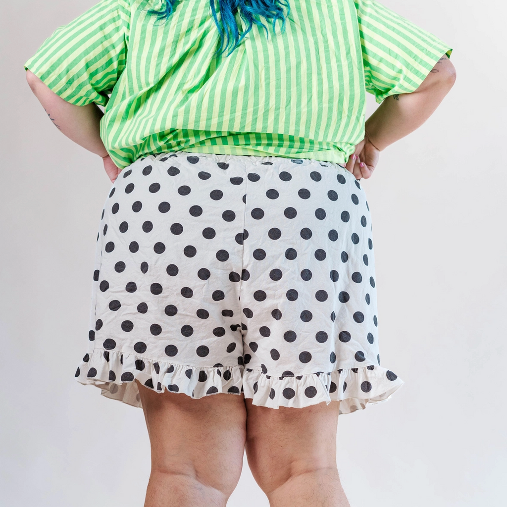 White/Black Dot Ruffle Bloomers