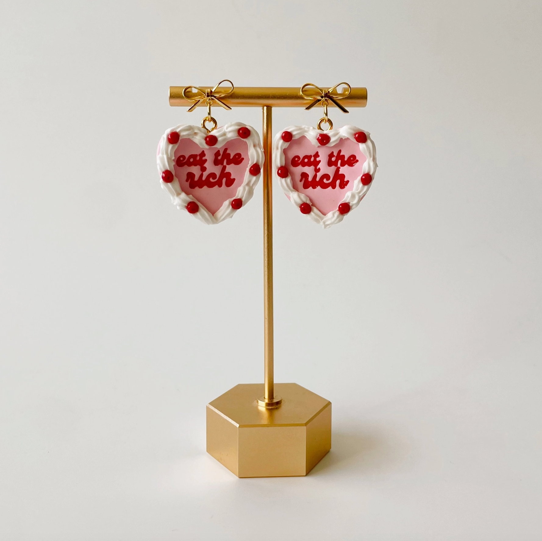 Eat The Rich Heart Cake Earrings