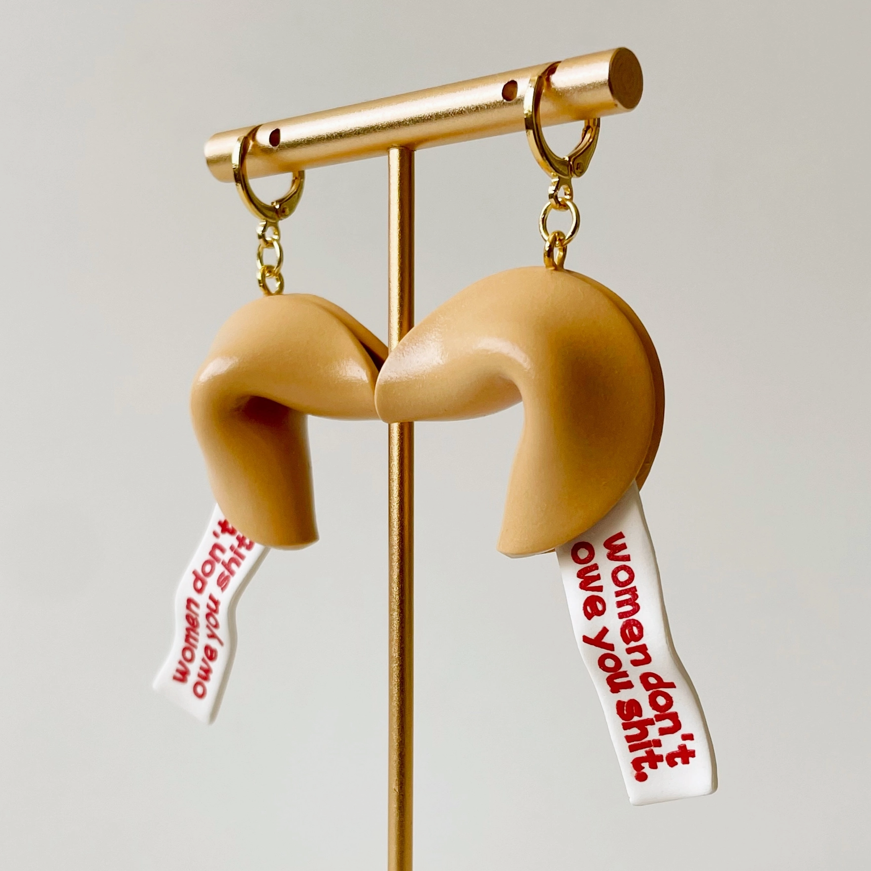 Feminist Fortune Cookie 3D Earrings