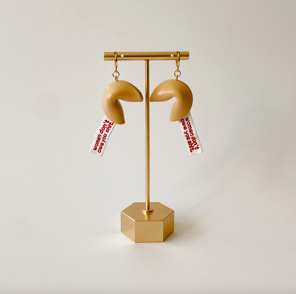 Feminist Fortune Cookie 3D Earrings